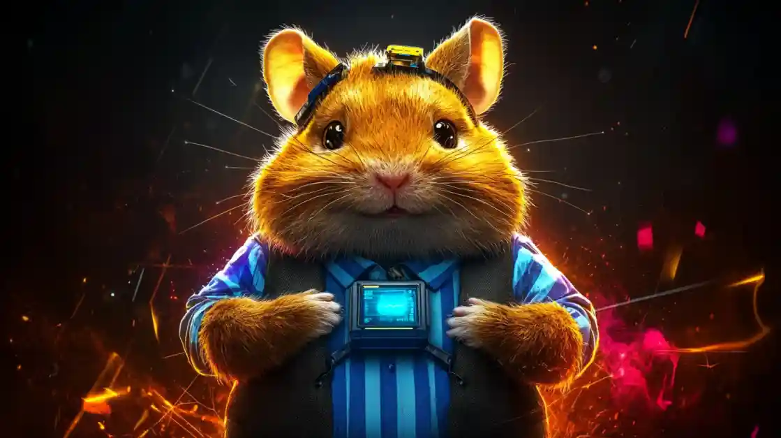 A cute and tech-savvy hamster character wearing a vest and a headset, representing the playful and innovative spirit of L444.